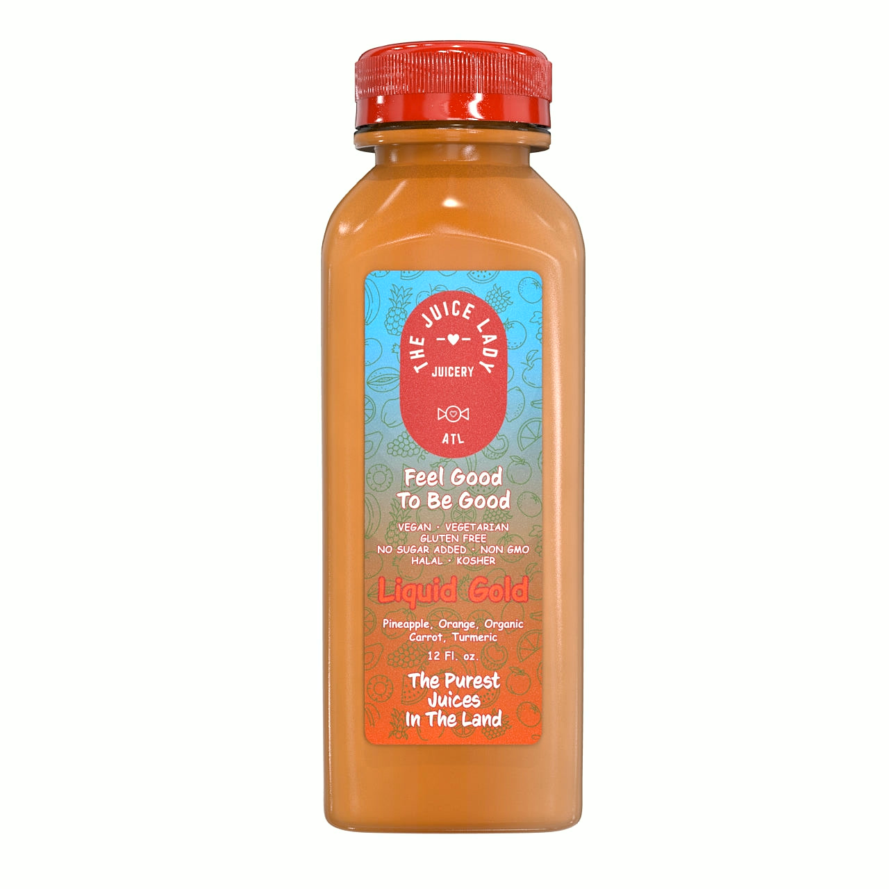 LIQUID GOLD - Pineapple, Organic Carrot, Orange, Organic Turmeric 1 Bottle (12 fl oz)